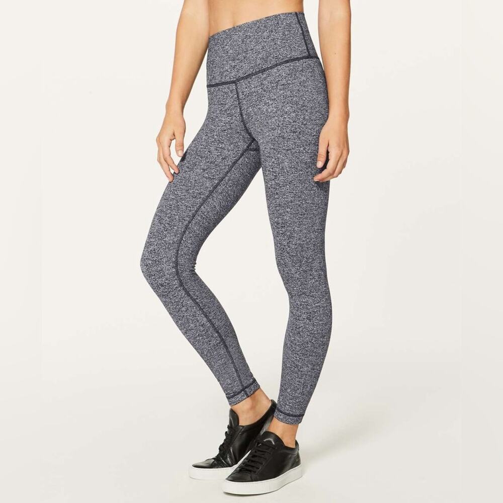 Lululemon Wunder Under Hi-Rise 7/8 Tight 25" Leggings Heathered Black Size 6